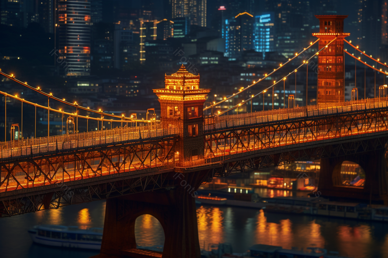 城市建筑夜景清晰的摄影图高清的图片夜晚大桥灯光,高清,摄影图,摄影图片,图片大全,摄影图免费下载